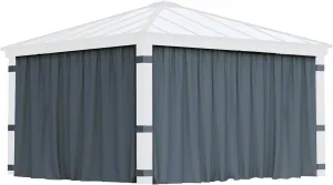 Palram - Canopia 14 Ft. x 14 Ft. Curtain Set for Dallas 14x14 Gazebo, Drapes for Privacy & Weather Protection, Adjustable Airflow, Easy DIY Installation, Washable - 4 Pc. (Curtains ONLY)