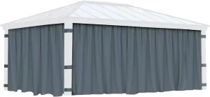 Palram - Canopia 14 Ft. x 20 Ft. Curtain Set for Dallas 14x20 Gazebo, Drapes for Privacy & Weather Protection, Adjustable Airflow, Easy DIY Installation, Washable - 4 Pc. (Curtains ONLY)