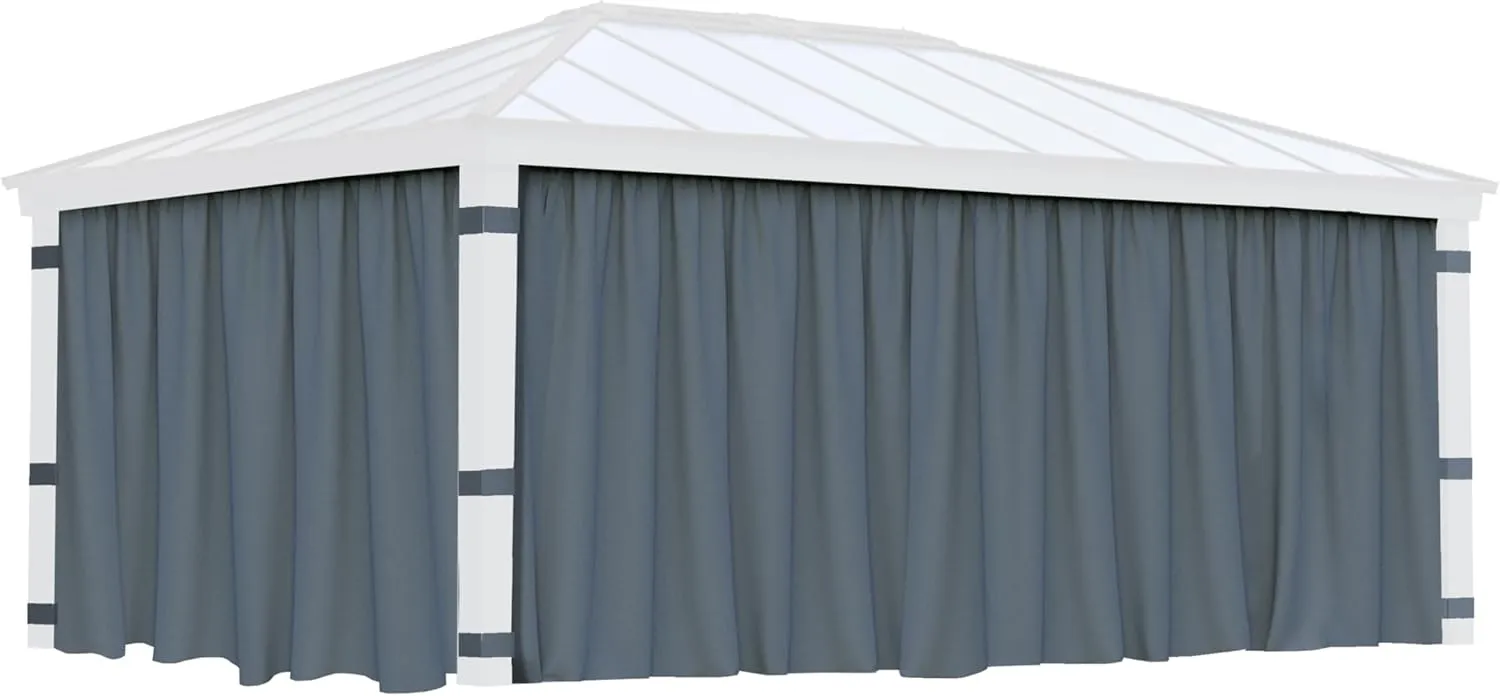 Palram - Canopia 14 Ft. x 20 Ft. Curtain Set for Dallas 14x20 Gazebo, Drapes for Privacy & Weather Protection, Adjustable Airflow, Easy DIY Installation, Washable - 4 Pc. (Curtains ONLY)
