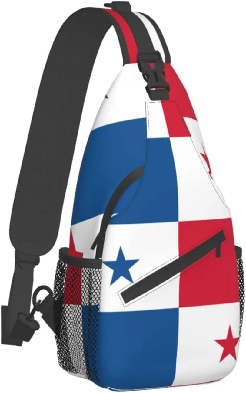 Panama Countries Flag Hiking Daypacks Cross-body Sling Backpack for Men Women Outdoor Cycling Hiking Travel