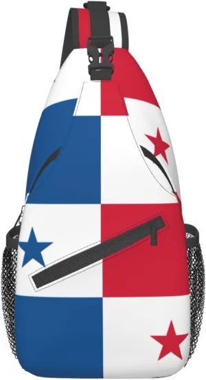 Panama Countries Flag Hiking Daypacks Cross-body Sling Backpack for Men Women Outdoor Cycling Hiking Travel