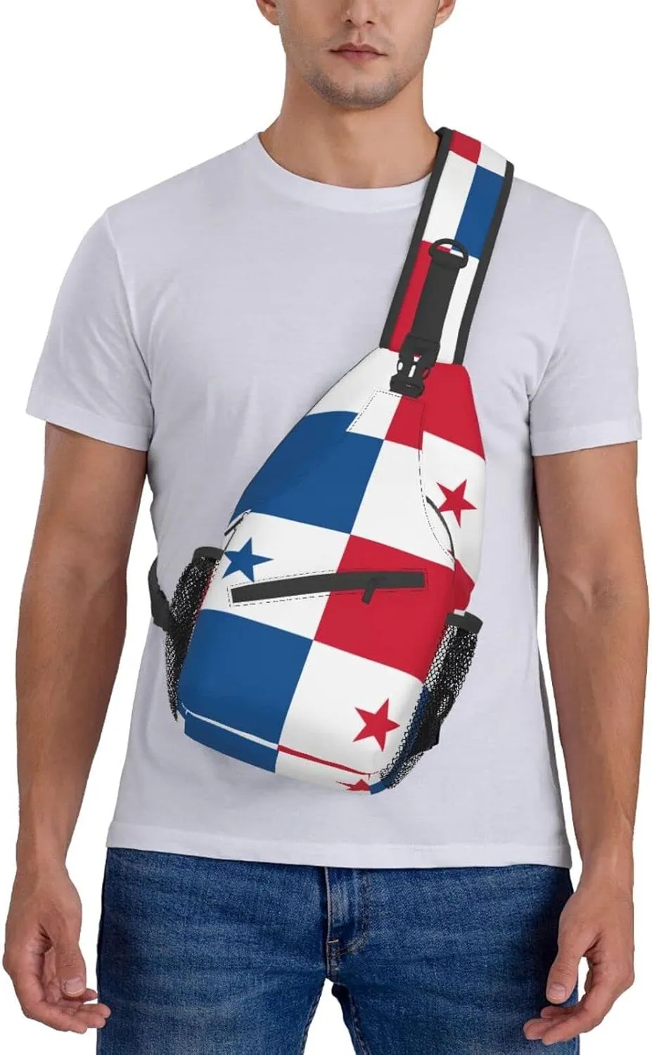 Panama Countries Flag Hiking Daypacks Cross-body Sling Backpack for Men Women Outdoor Cycling Hiking Travel