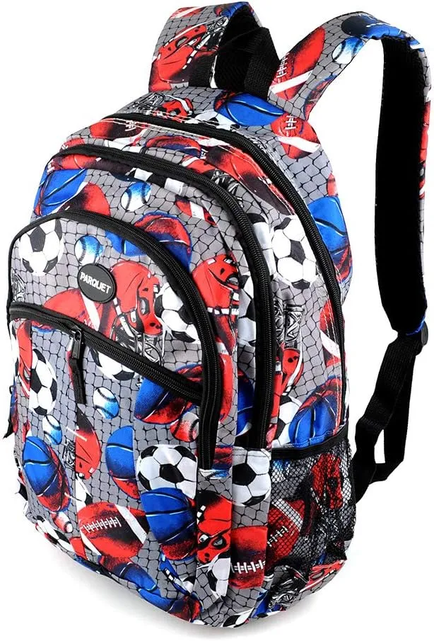 Parquet Travel Backpack For Outdoors,Luggage,Laptops - Adults Sports Bookbag, Soccer & Football, (Gray)