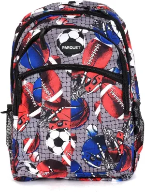 Parquet Travel Backpack For Outdoors,Luggage,Laptops - Adults Sports Bookbag, Soccer & Football, (Gray)