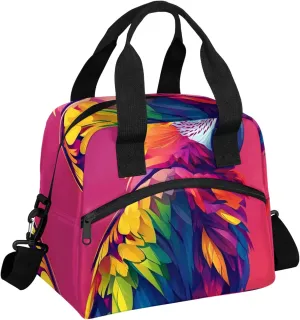 Parrot Lunch Bag for Men Women Adults Bird Insulated Lunch Box Leakproof Cooler Tote Bag Organizer with Adjustable Shoulder Strap