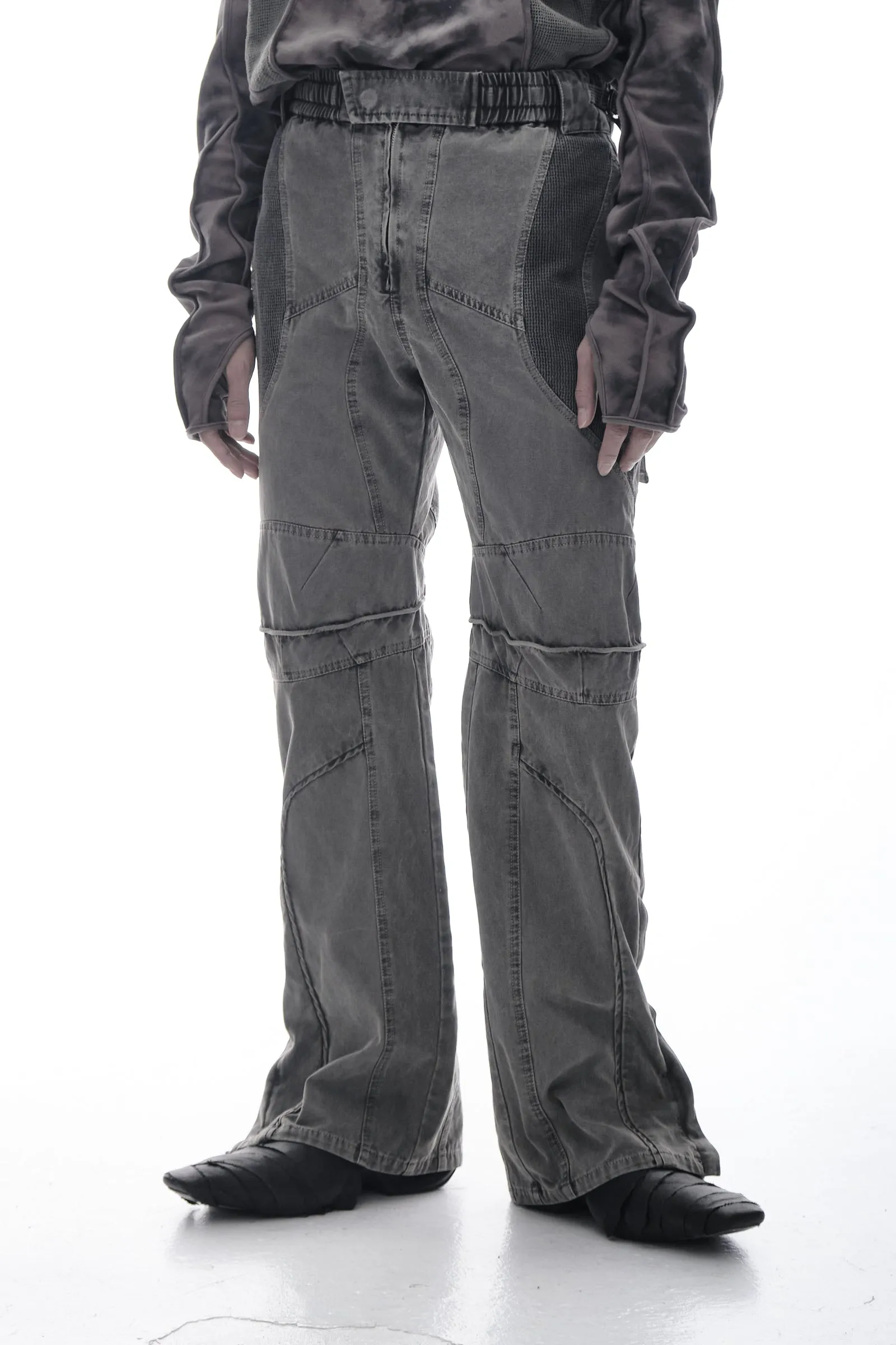 Patchwork utility pants