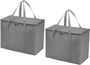 PATIKIL Insulated Reusable Grocery Bag, Food Delivery Cooler Tote Bag with Zipper Collapsible for Hot Cold Transport