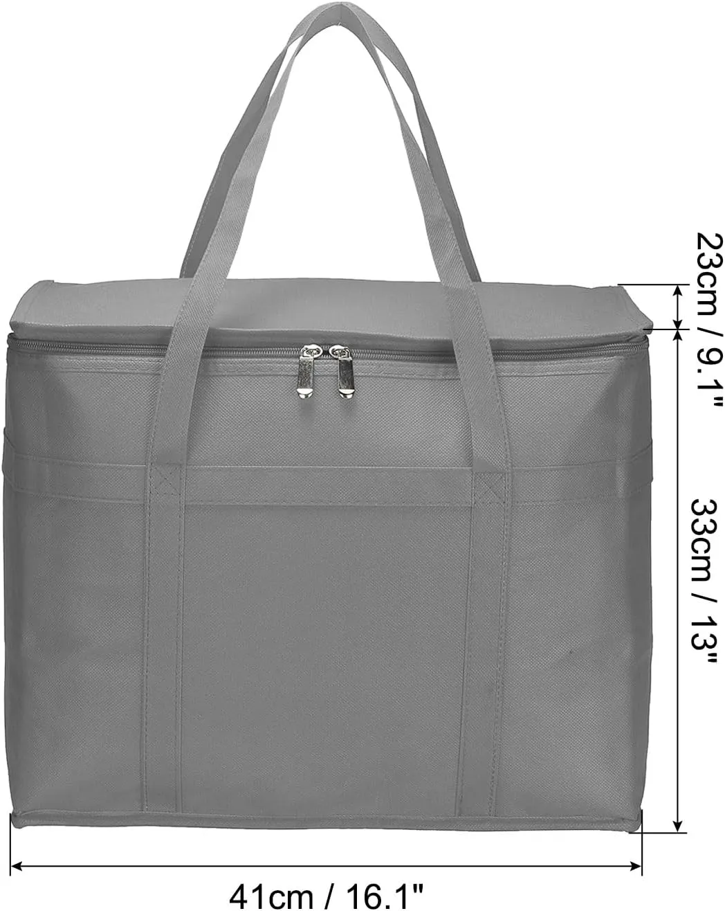 PATIKIL Insulated Reusable Grocery Bag, Food Delivery Cooler Tote Bag with Zipper Collapsible for Hot Cold Transport