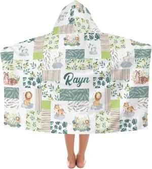Personalized Bath Beach Swimming Pool Towel with Hood Jungle World Animal Lion Gift Ideas for Baby Showers