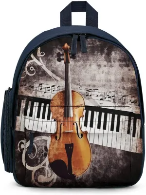 Piano Violin Music Notes Travel Backpack Casual Bag Lightweight Hiking Backpacks for Business, Travelling, Hiking