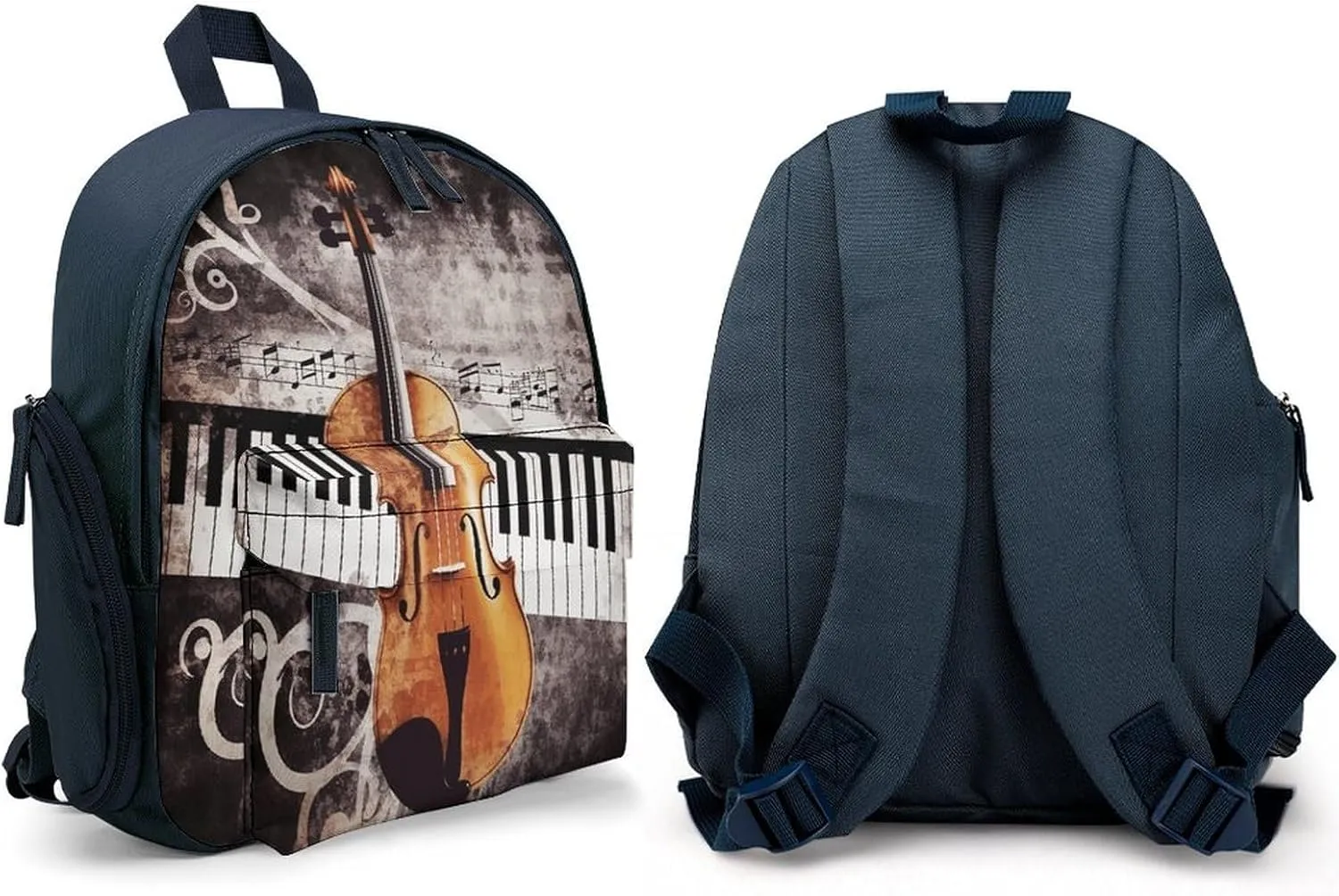 Piano Violin Music Notes Travel Backpack Casual Bag Lightweight Hiking Backpacks for Business, Travelling, Hiking