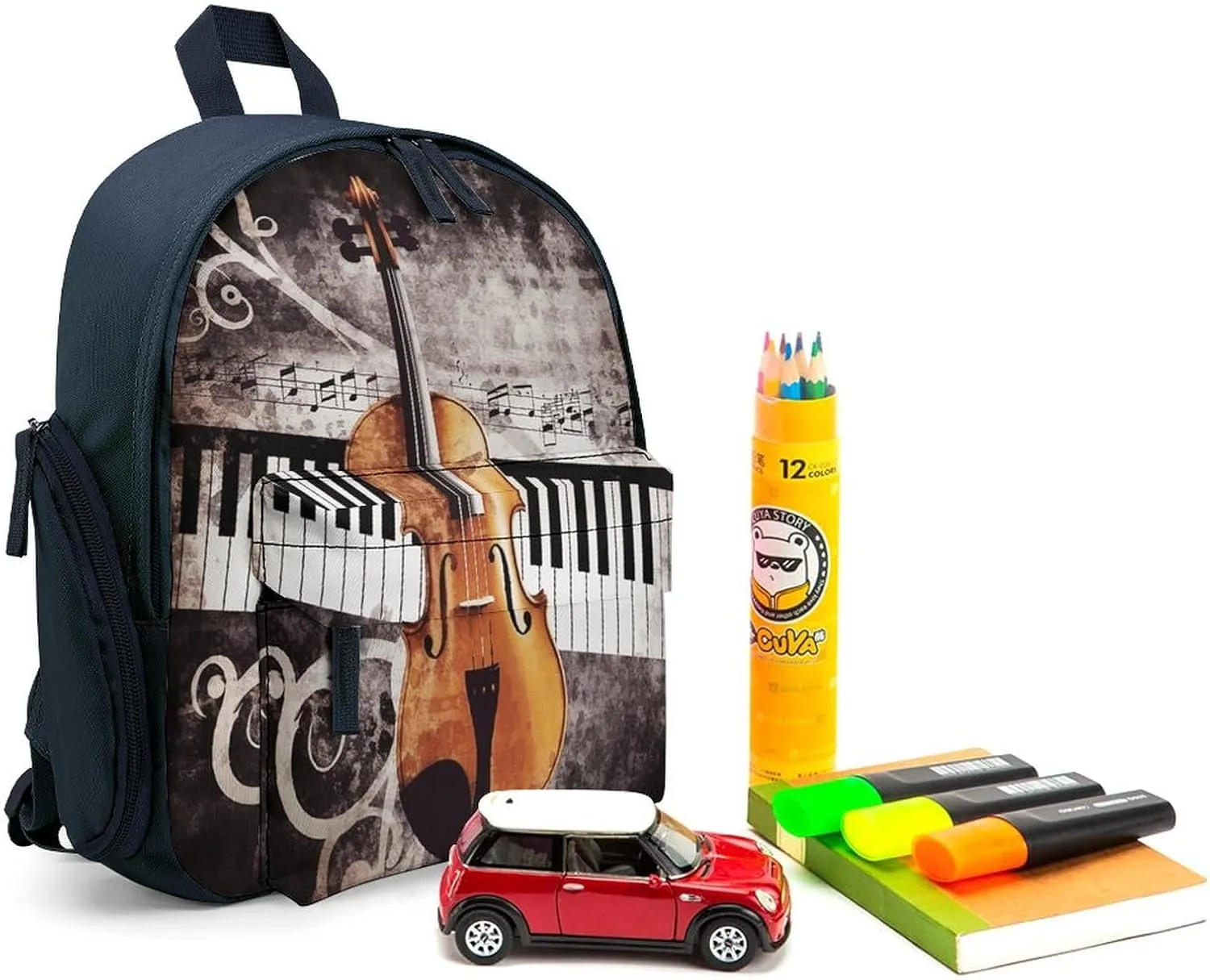 Piano Violin Music Notes Travel Backpack Casual Bag Lightweight Hiking Backpacks for Business, Travelling, Hiking