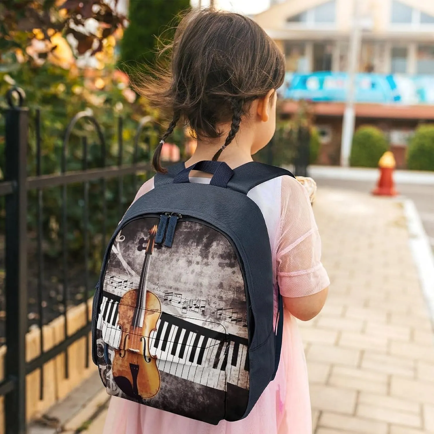 Piano Violin Music Notes Travel Backpack Casual Bag Lightweight Hiking Backpacks for Business, Travelling, Hiking