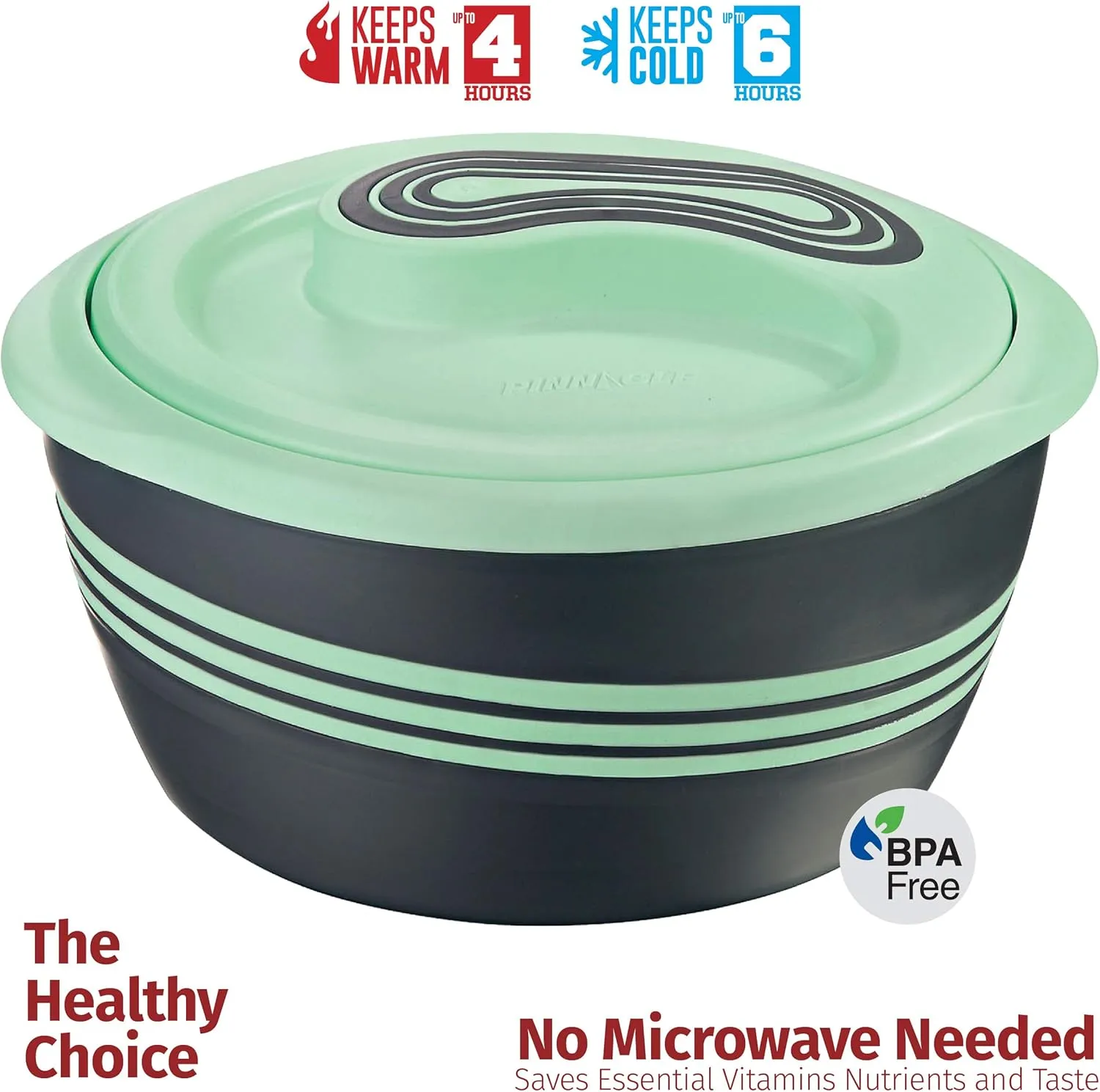 Pinnacle Insulated Casserole Dish with Lid 3 pc Set 2.6/2/1 qt. Hot Pot Food Warmer/Cooler –Thermal Soup/Salad Serving Bowl- Stainless Steel Hot Food Container–Best Gift Set for Moms –Holidays Green