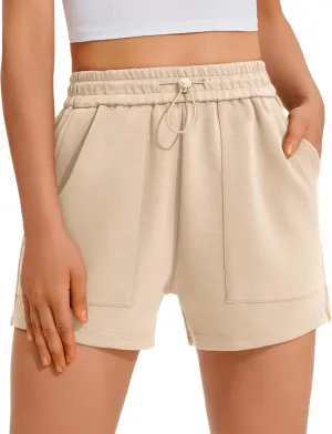 PINSPARK Sweat Shorts for Women Casual Summer Athletic Short Elastic Waist Comfy Lounge Shorts Bottoms with Pockets