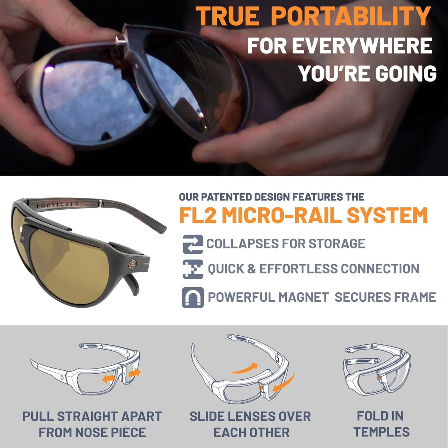 PopAir Foldable and Oversized Aviator Sunglasses for Women and Men