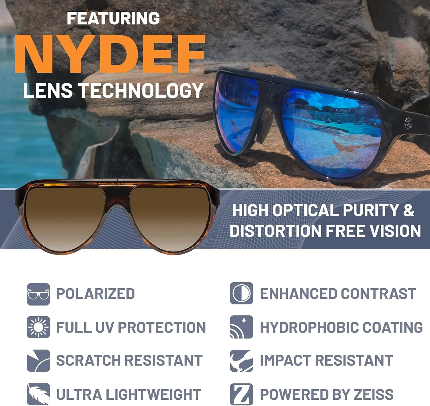 PopAir Foldable and Oversized Aviator Sunglasses for Women and Men