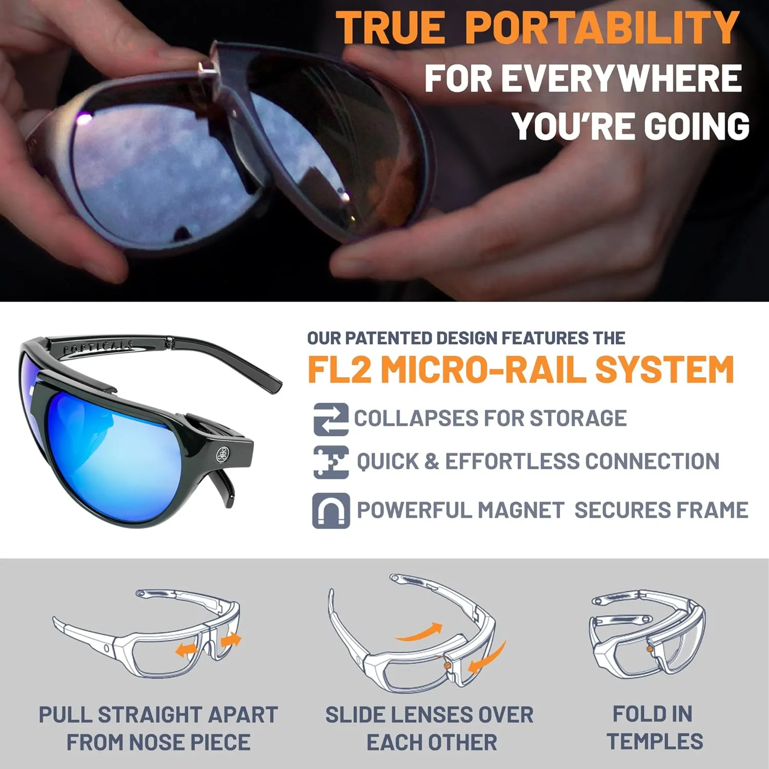 PopAir Foldable and Oversized Aviator Sunglasses for Women and Men