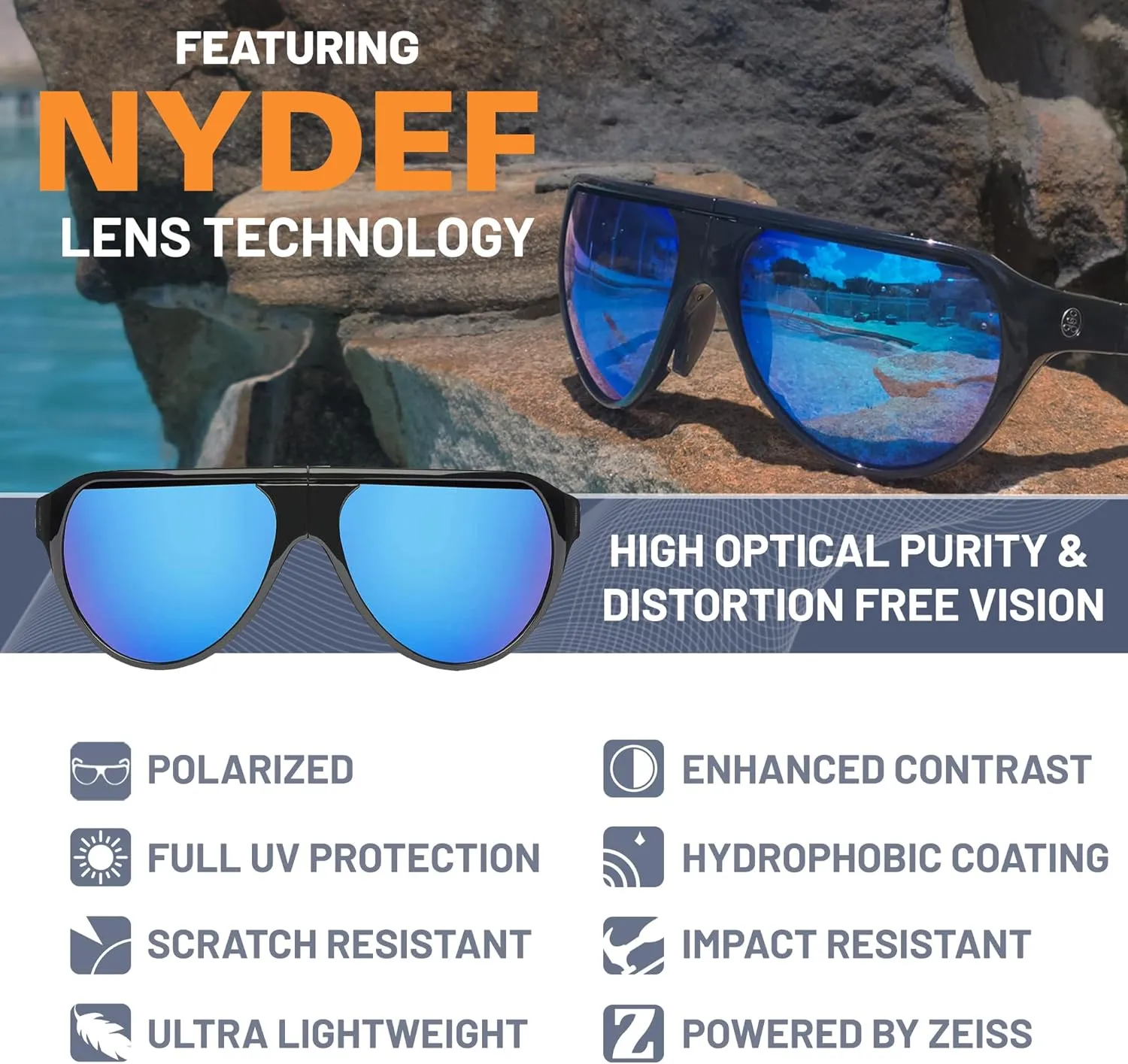 PopAir Foldable and Oversized Aviator Sunglasses for Women and Men