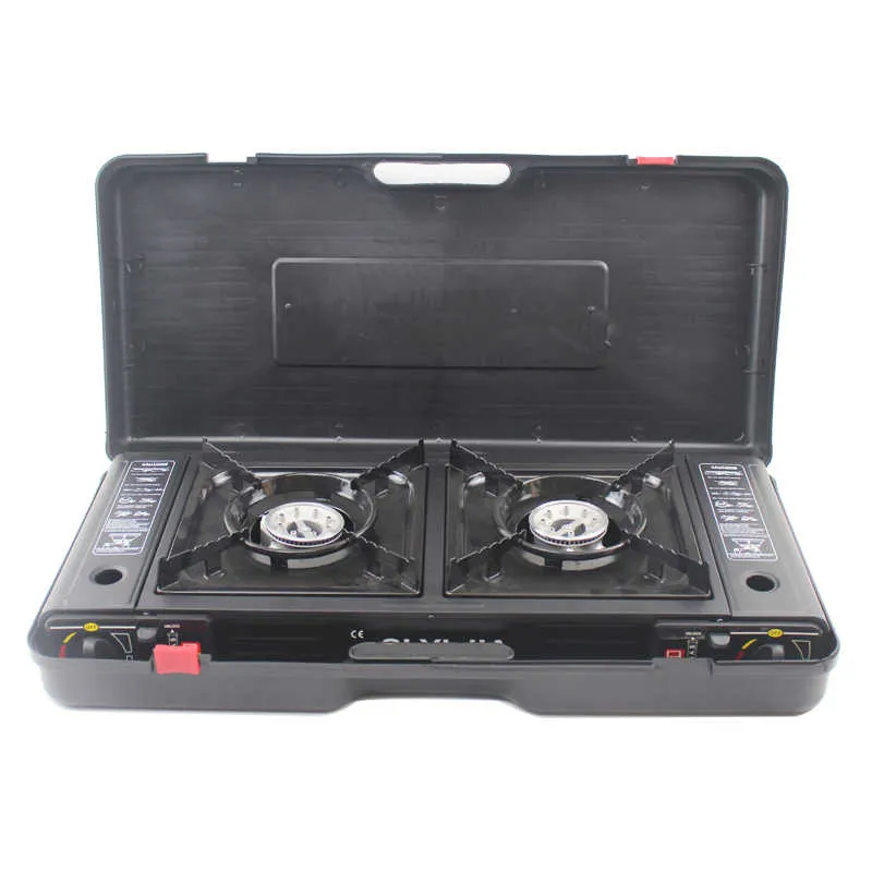 Portable Outdoor Camping Gas Stove and Heater 2 in 1 Double Burner Gas Stove
