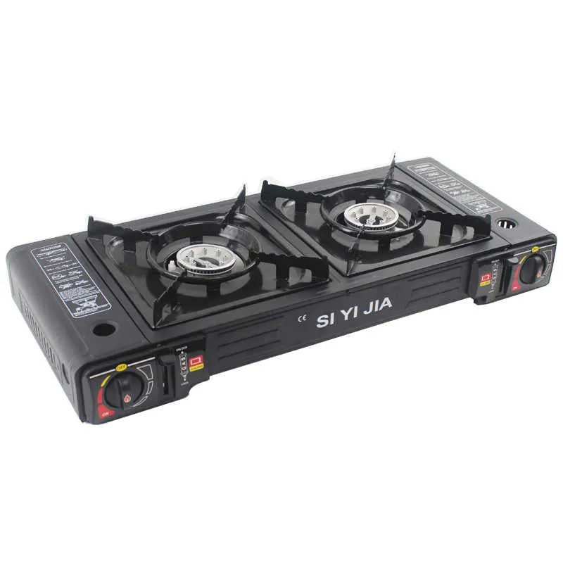 Portable Outdoor Camping Gas Stove and Heater 2 in 1 Double Burner Gas Stove