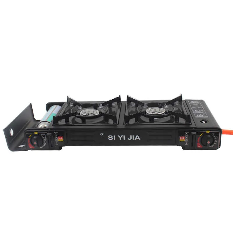 Portable Outdoor Camping Gas Stove and Heater 2 in 1 Double Burner Gas Stove