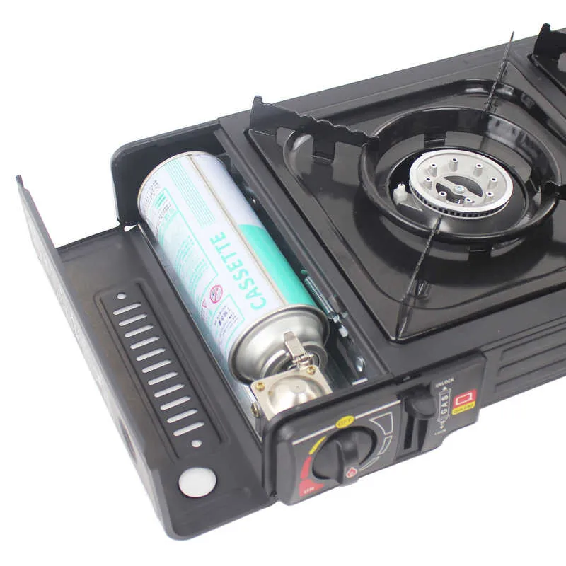 Portable Outdoor Camping Gas Stove and Heater 2 in 1 Double Burner Gas Stove