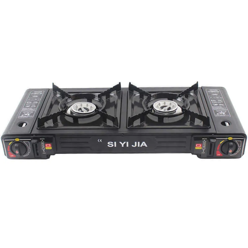 Portable Outdoor Camping Gas Stove and Heater 2 in 1 Double Burner Gas Stove