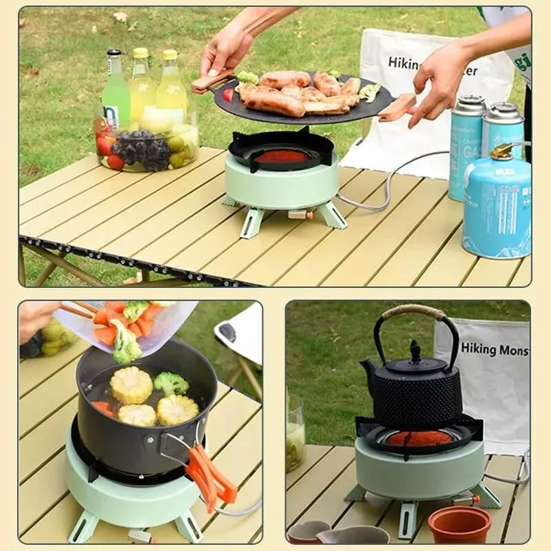 Portable Outdoor Stove - Round Heat Cooker for Camping