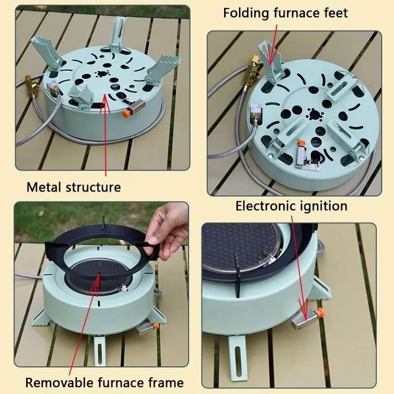 Portable Outdoor Stove - Round Heat Cooker for Camping