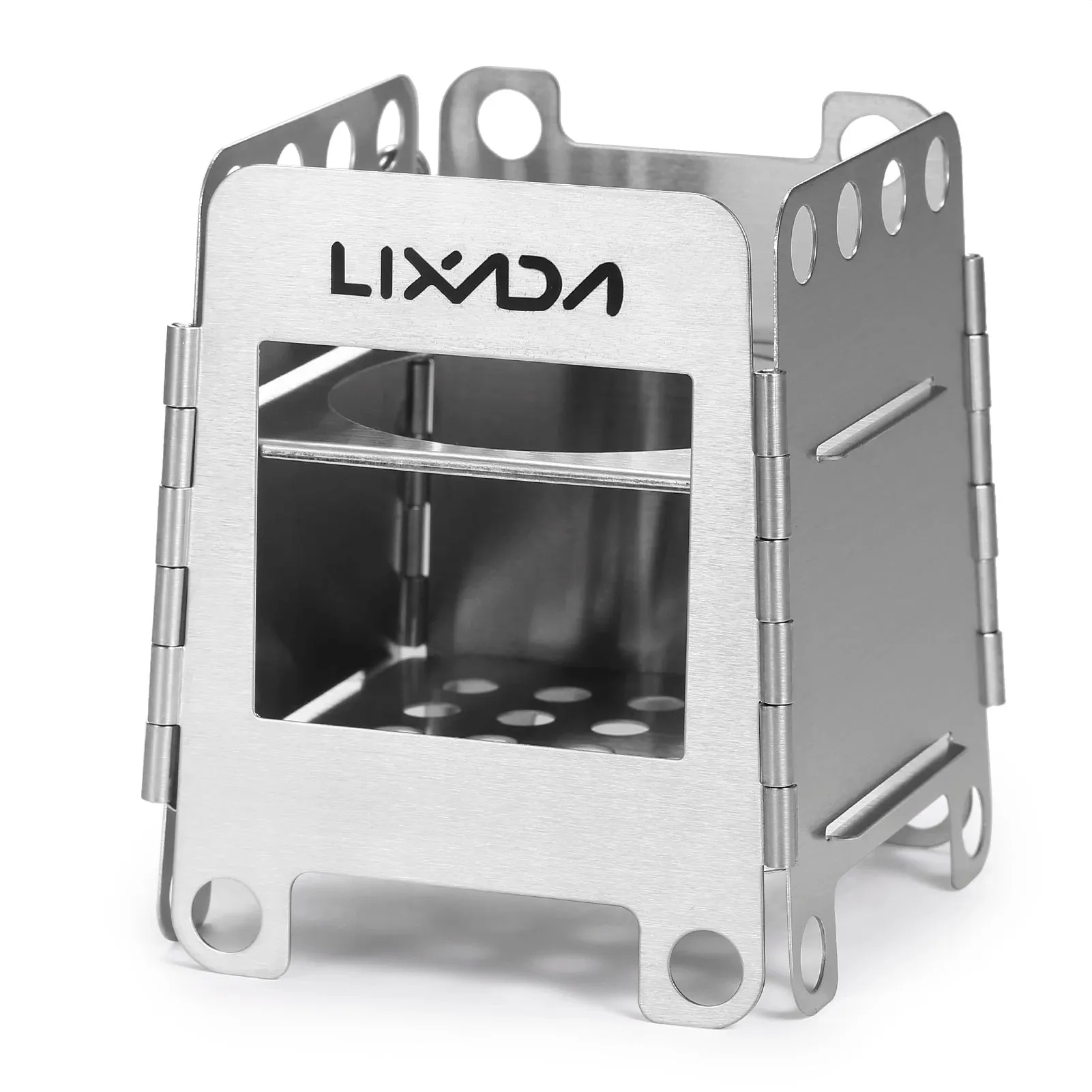 Portable Stainless Steel Folding Wood Stove for Camping, Backpacking, and Outdoor Cooking