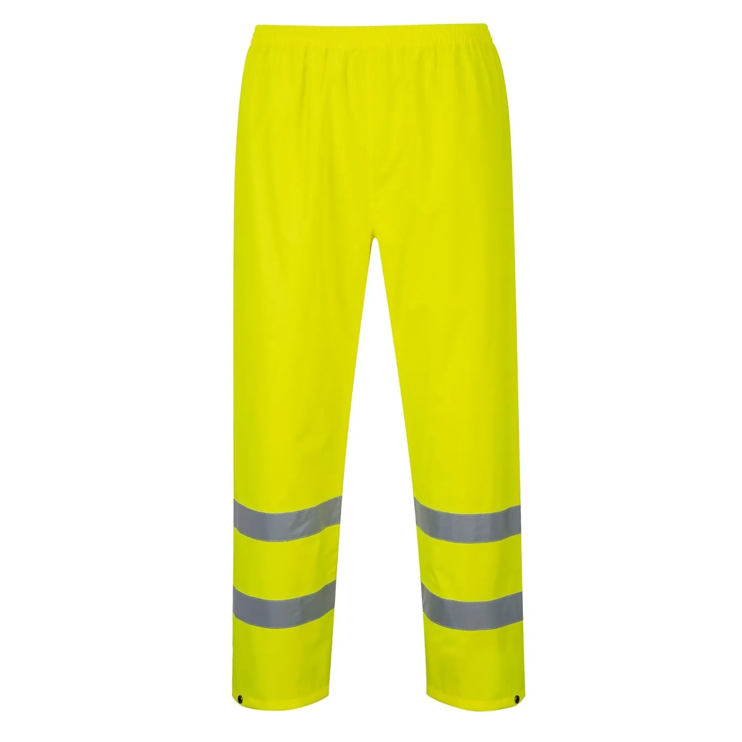 Portwest Hi-Vis Rain Trousers Viz Work Cargo Work Pants Reflective Waterproof Rain ANSI E, Yellow, Large
