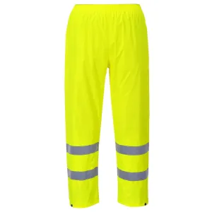 Portwest Hi-Vis Rain Trousers Viz Work Cargo Work Pants Reflective Waterproof Rain ANSI E, Yellow, Medium