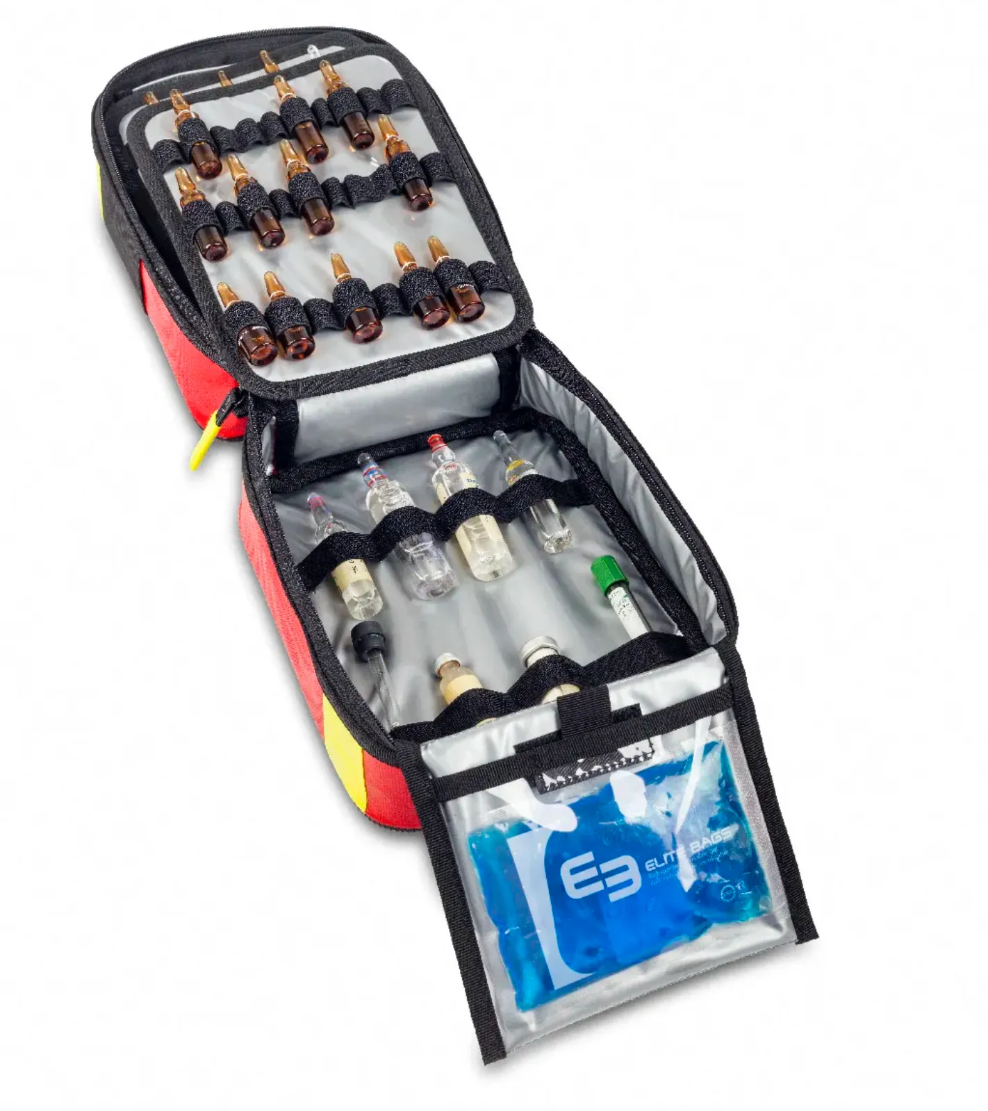 POULERBOXS High Capacity Isothermal Ampoule Holder Tarpaulin Red for 128 Vials