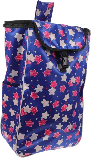 PRETYZOOM Wheeled Shopping Bag Large Bag Wheels Grocery Cart Trolley Foldable Oxford Fabric Easy to Pull