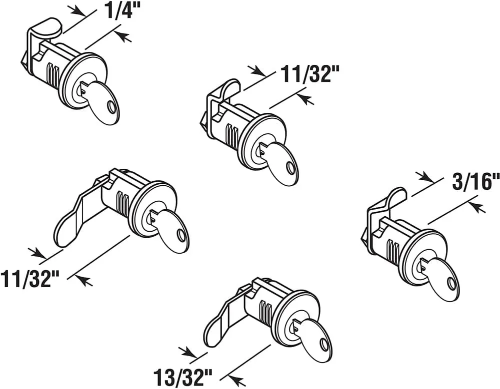 Prime-Line Mailbox Lock Bundle - Replacement Lock Set, 5-Pin Tumbler Lock, Hudson Keyway, Counter-Clockwise Rotation