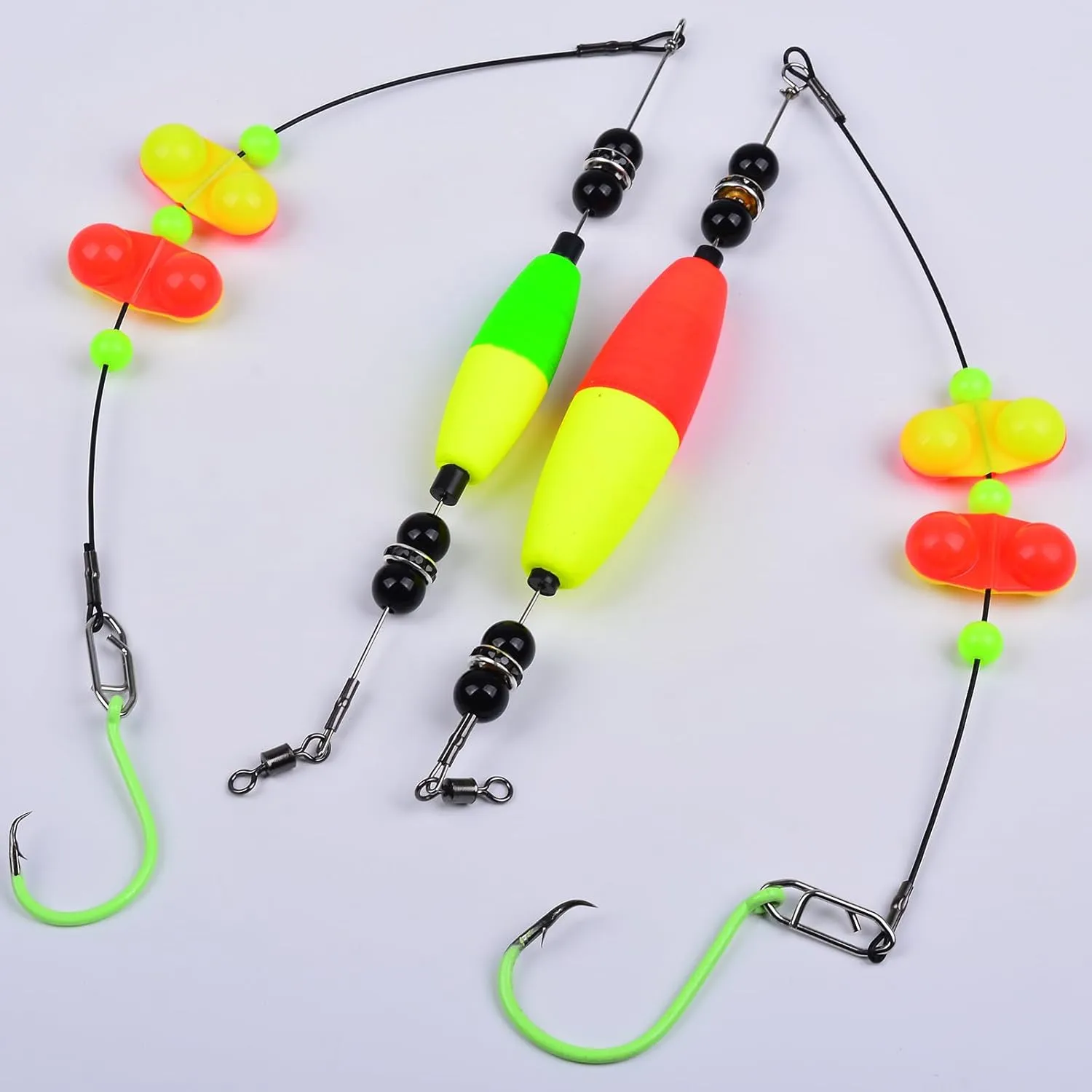 PROBEROS Catfish Fishing Rigs - Bank Fishing Set with 5pcs/Set, 6/0, 8/0, 10/0 Circle Hooks Circle Hooks, High Visibility, Ready to Use Catfish Rigs