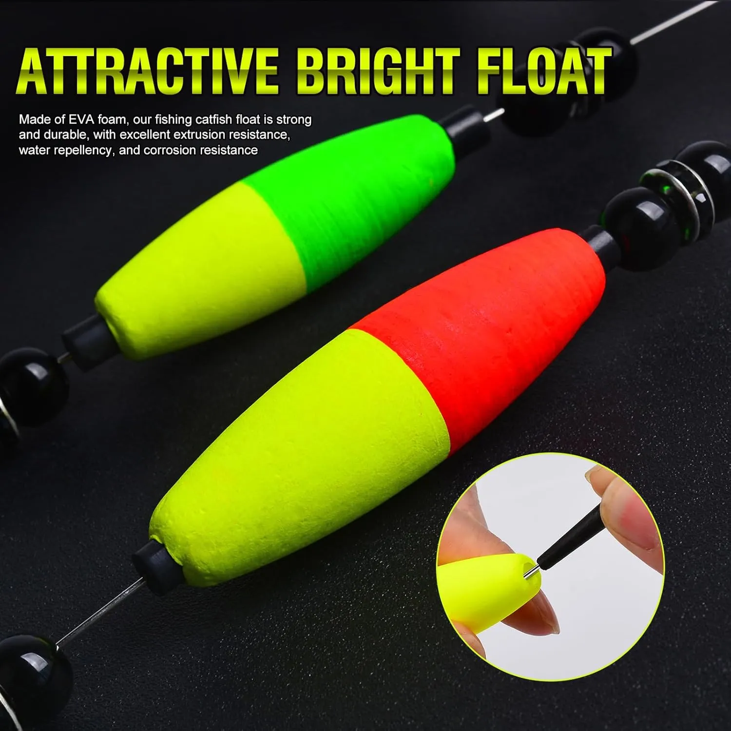 PROBEROS Catfish Fishing Rigs - Bank Fishing Set with 5pcs/Set, 6/0, 8/0, 10/0 Circle Hooks Circle Hooks, High Visibility, Ready to Use Catfish Rigs