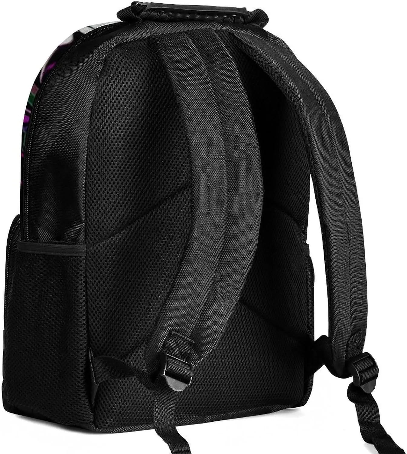 Psychedelic Goat Skull Art Backpack Polyester Anti-Theft Multipurpose Bookbag Large Capacity Laptop Book Bag Rucksack With Side Pockets