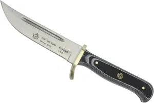 PUMA SGB Trail Guide Layered Black G10 Hunting Knife with Leather Sheath