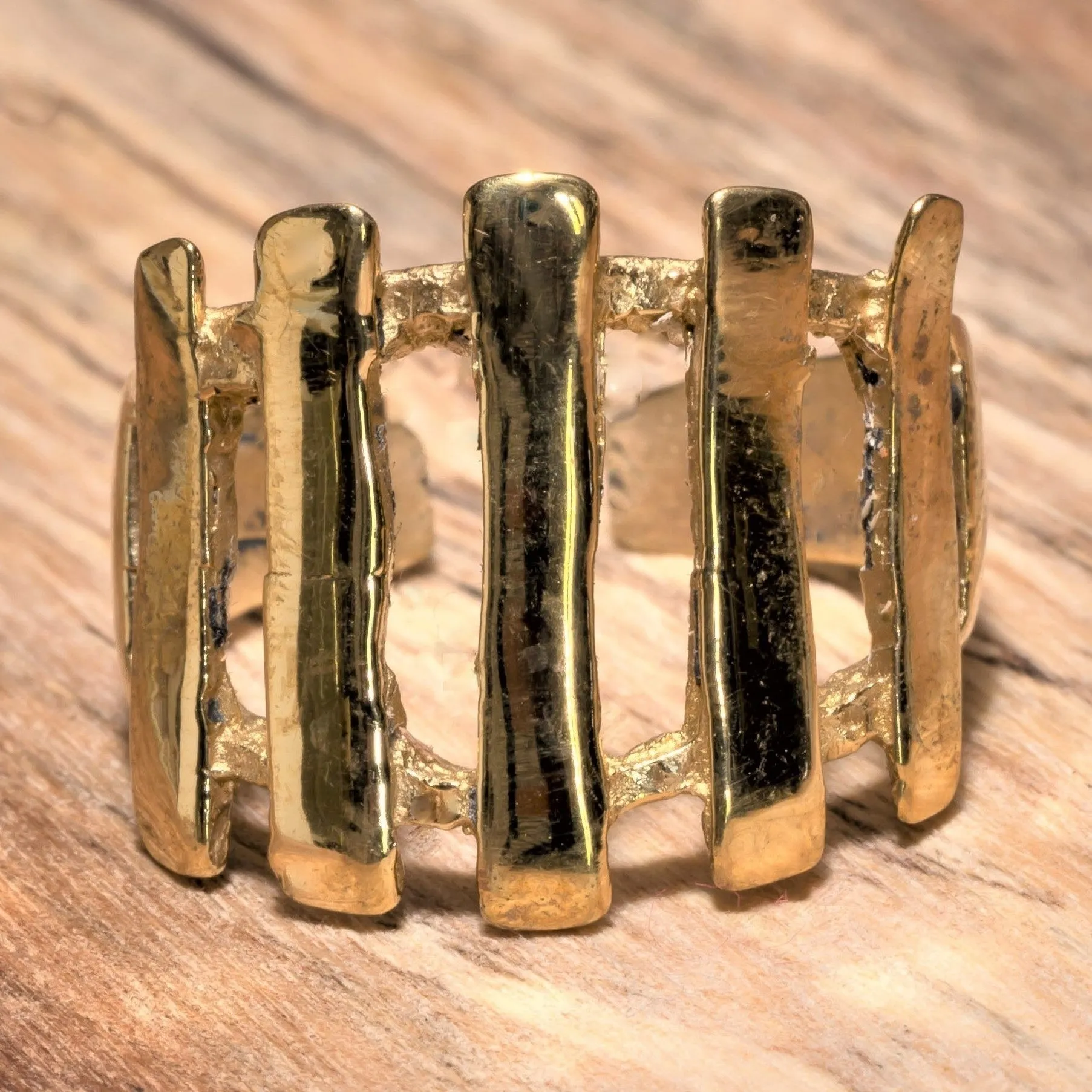 Pure Brass Open Line Ring