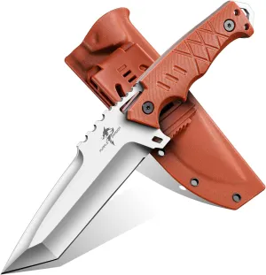 Purple Dragon Fixed Blade Knife with Kydex Sheath - D2 Steel Survival Knives for Camping, Bushcraft, Hunting - Ergonomic G10 Handle Outdoor Survival Gear Gift for Men(T)