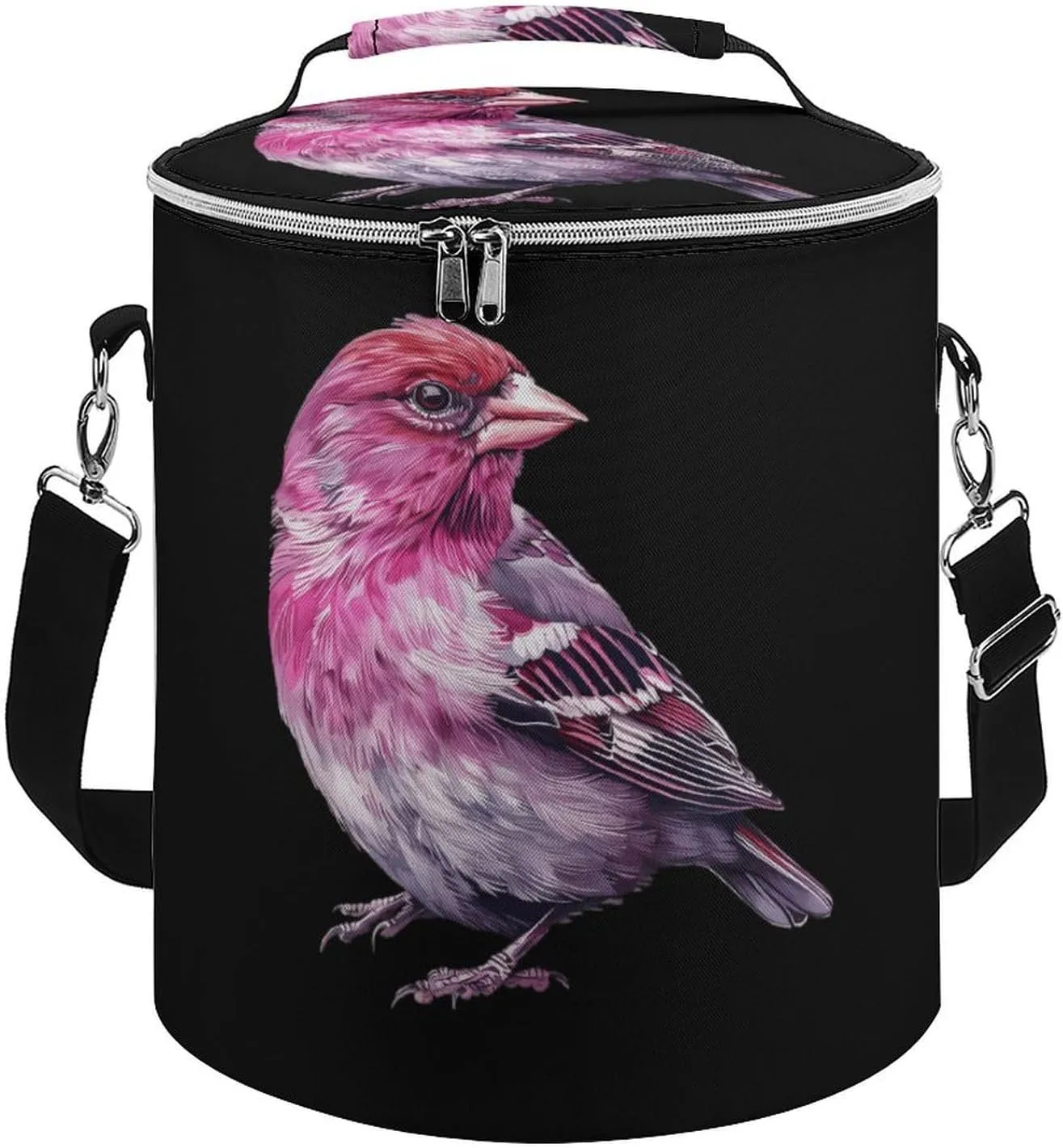 Purple Finch Bird Funny Lunch Bag Portable Cooler Tote Small Cooler Lunch Box Container for Travel Picnic