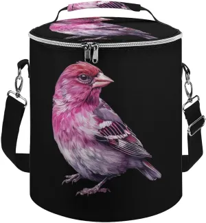 Purple Finch Bird Funny Lunch Bag Portable Cooler Tote Small Cooler Lunch Box Container for Travel Picnic