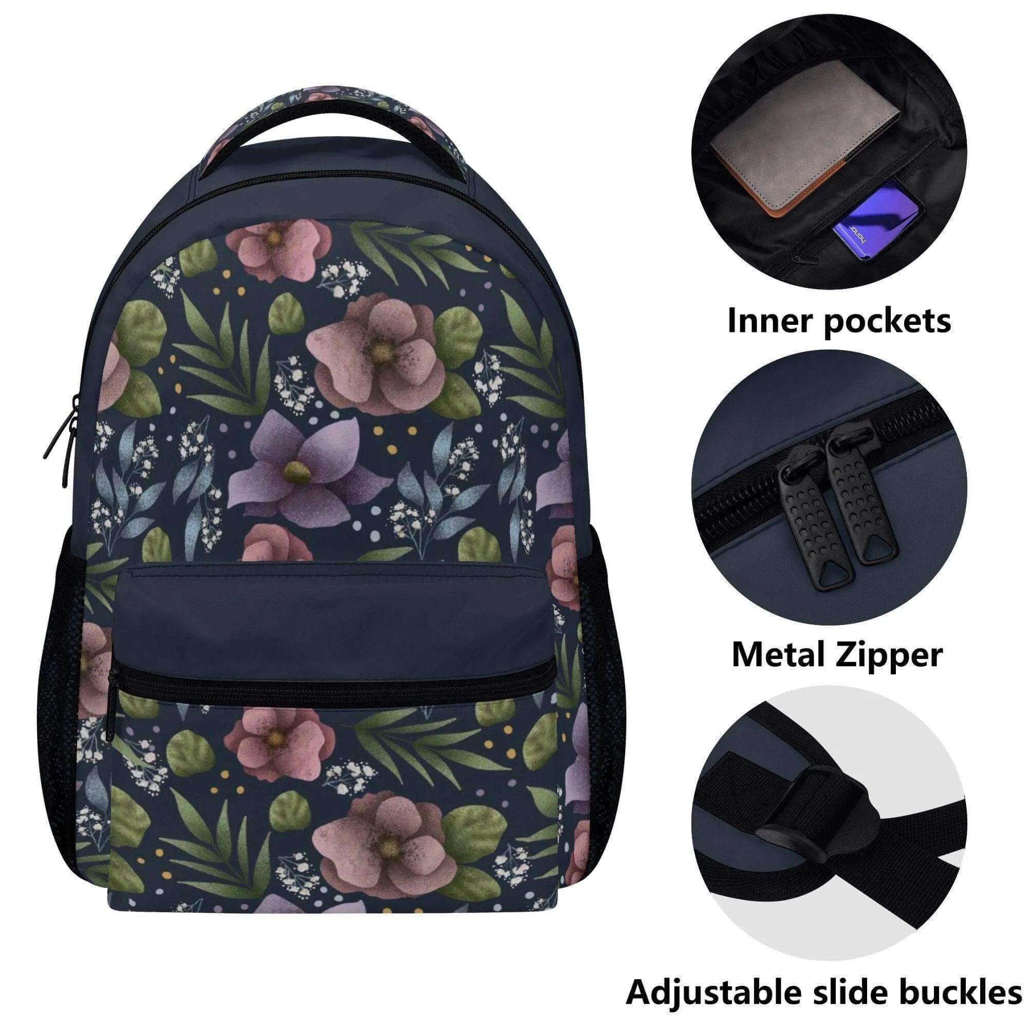 Purple Hydrangea Flower Backpack