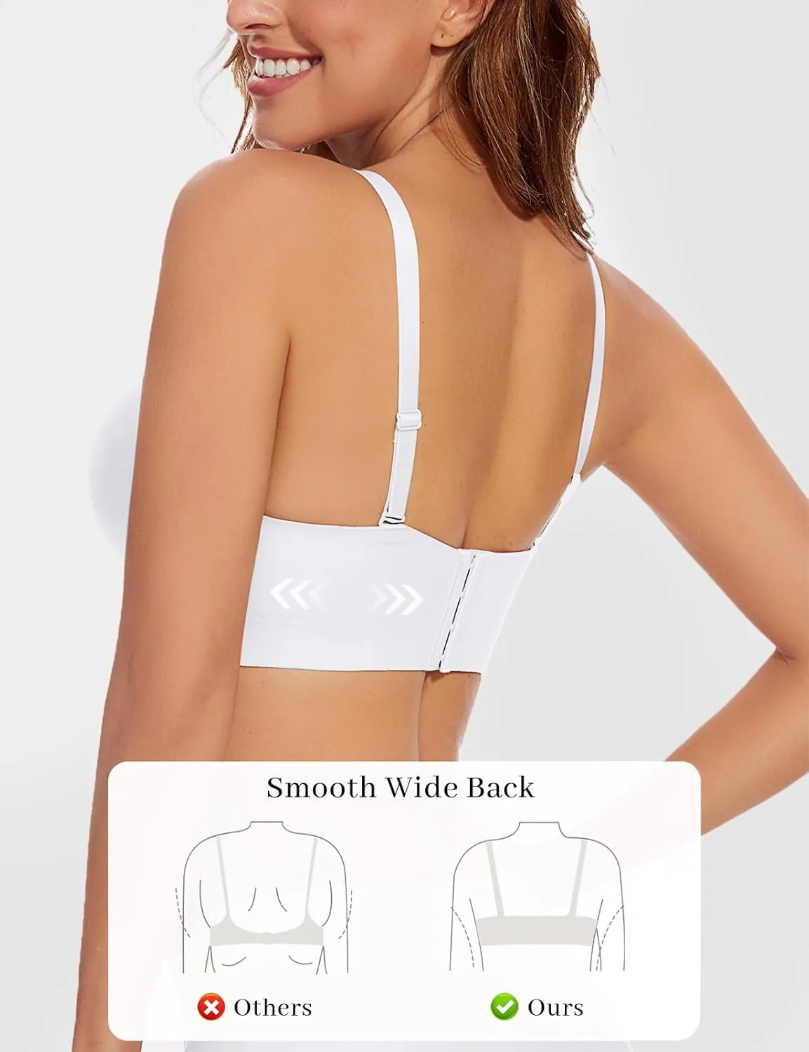 Push Up Padded Bras for Women Add 2 Cups Plunge T Shirt Everyday Bra Seamless Underwire Support