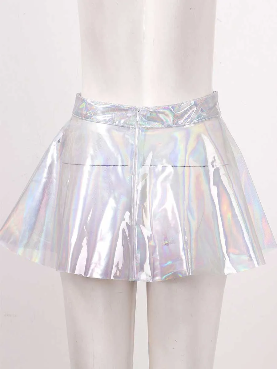 PVC Holographic Reflective Transparent Skirt