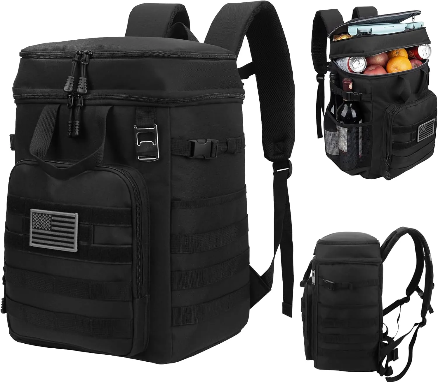 Pyrrhus 43L Cooler Backpack 45/55 Cans Insulated Leak Proof Tactical Backpack,2 Insulated Comaprtments Thermal Bag,Large Lunch Outdoor Backpack for Picnic, Beach, Work,Trip
