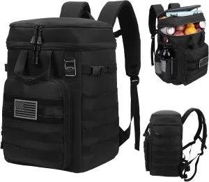 Pyrrhus 43L Cooler Backpack 45/55 Cans Insulated Leak Proof Tactical Backpack,2 Insulated Comaprtments Thermal Bag,Large Lunch Outdoor Backpack for Picnic, Beach, Work,Trip