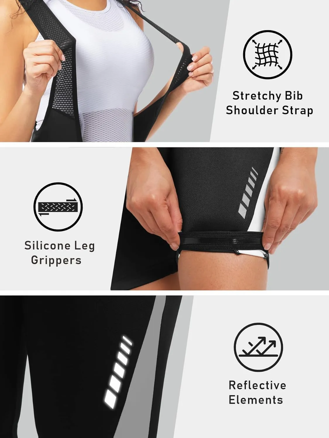 qualidyne Women's Cycling Bib Shorts 4D Padded Bike Shorts Road Biking Bicycle Tights Breathable